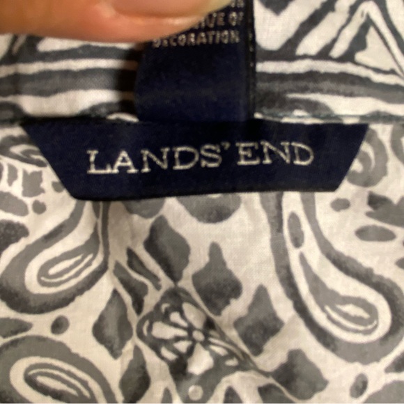 Land’s End Embroidered Lightweight Cotton Summer Dress Cover Up Gray White S 6-8 - Picture 3 of 12